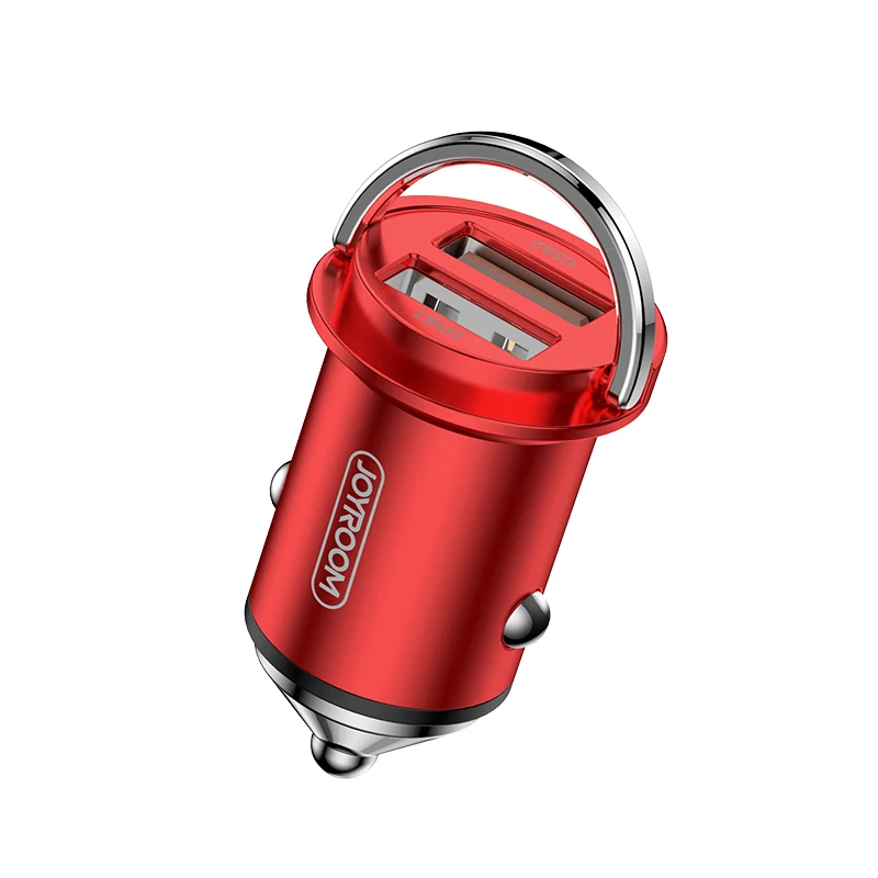 Joyroom 3A Dual USB Автомобильное зарядное устройство Универсальный мобильный телефон быстрое автомобильное зарядное устройство для Xiaomi samsung iPhone быстрое автомобильное зарядное устройство для мобильного телефона - Тип штекера: Red