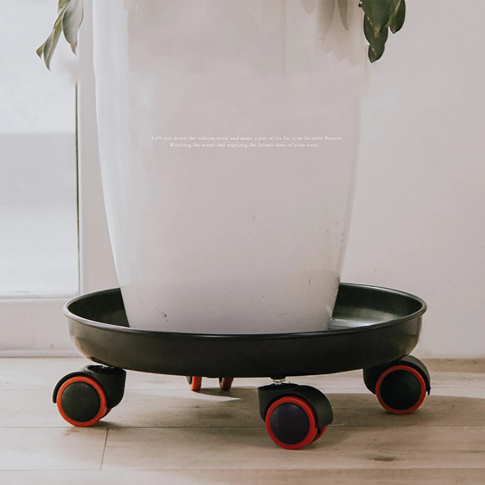 

Flower Pot Tray Universal Wheels Round Tray Removable Heavy Duty Flower Pot Rack Plant Caddy Rolling Potted Plant Stand
