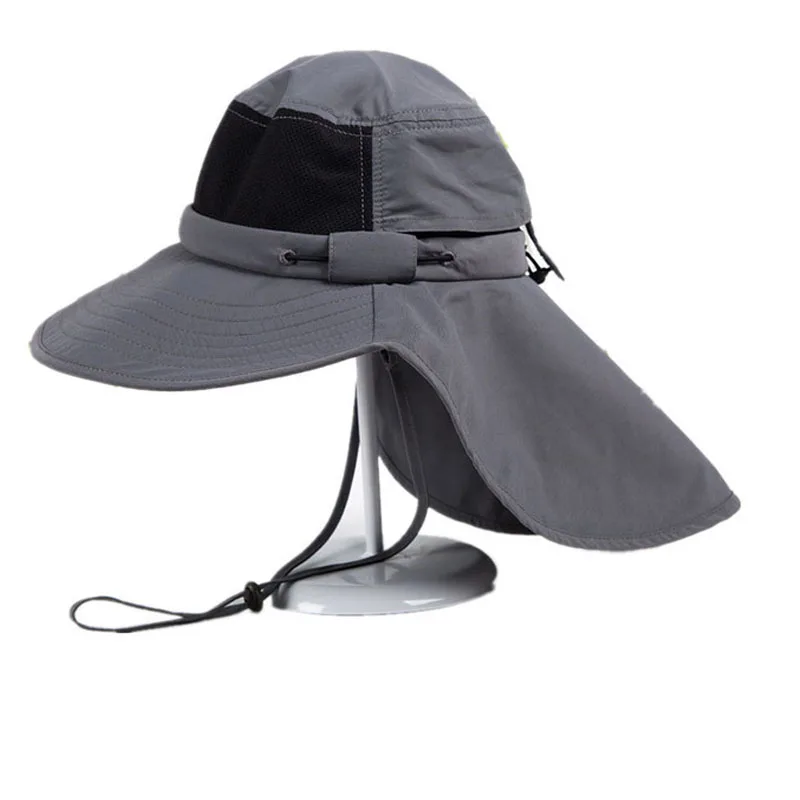 Wide Brim Bucket Hat Windproof Fishing Hats Home Prefer Mens Sun Hat UPF 50