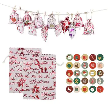 

1 Set Creative Christmas Gift Drawstring Sack Bag Beautiful Gift Storage Container Packaging Pouches for Presents