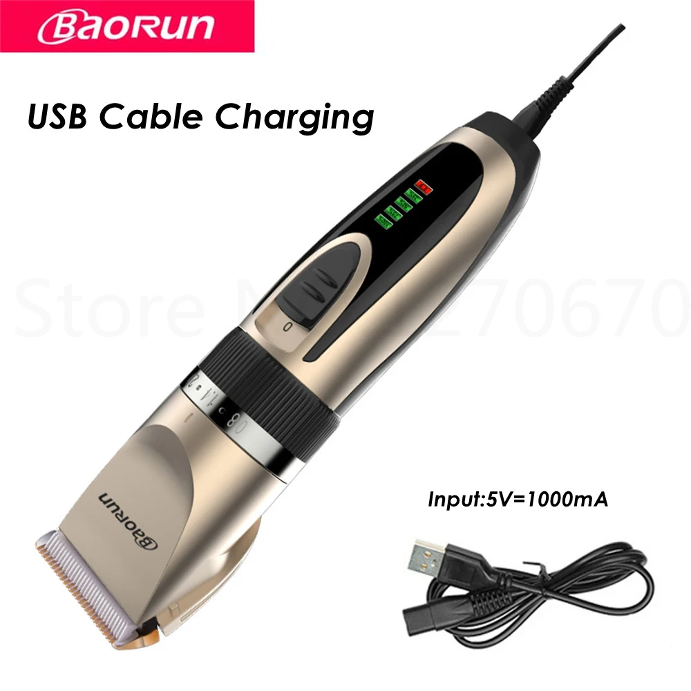 BaoRun Dog Clippers Dogs Grooming Clipper Shaver USB Rechargeable Professional Pet Cat Hair Trimmer Low-Noise Haricut Machine pet clipper dog hair trimmer pet hair trimmer dog clipper