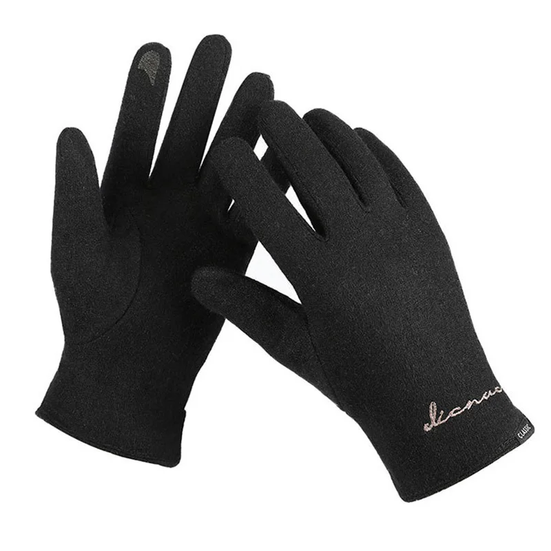 mens knitted gloves Men Winter Wool Cashmere Knit Touch Screen Driving Mitten Men's Letters Plus Plush Velvet Thick Warm Sport Cycling Glove F30 mens waterproof winter gloves