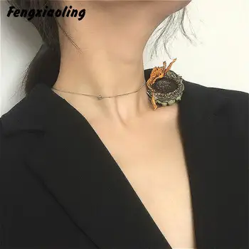 

Fengxiaoling 100% 925 Sterling Silver Fashion Women's Jewelry Simple Mini Round Bead Thin Statement Necklace Valentines Day Gift