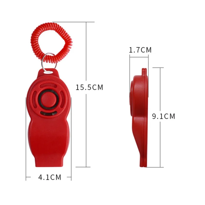 Pet Dog Cat Training Clicker Plastic Dogs Click Trainer Adjustable Sound Key Chain And Wrist Strap Remote Whistle Clicker Supply