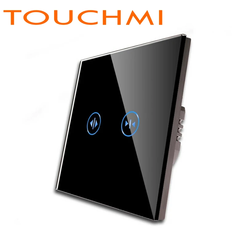 

TOUCHMI EU/UK Three Colors Touch Sensor Window Curtain Switch, Fashion Glass Plate Blind Switchs Roller Shutter Switch