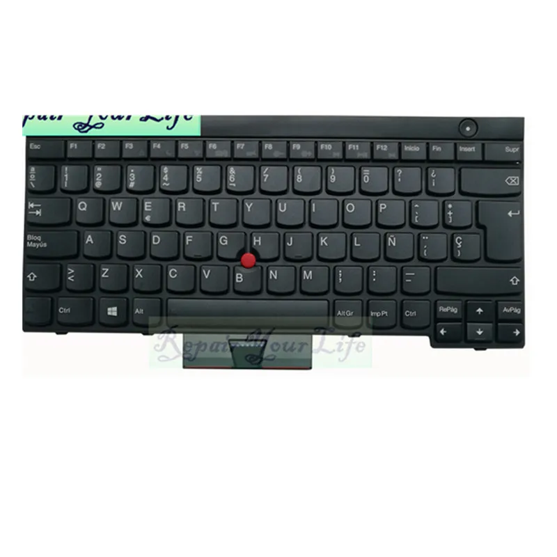black Клавиатура ноутбука SP Испанский для lenovo T430 t530 x230 T430i T430s L430 W530 04X1211 0C01895 MP-11C26E0-4421W черный - Цвет: black