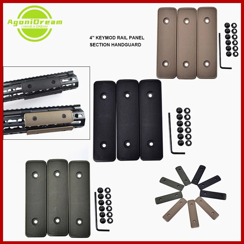 

3 pcs/pack 4 " Keymod Rail Handguard Panel Cover Key Mod Protectors Polymer Hunting Accessory for Airsoft 3Pcs/Set H