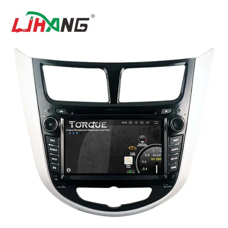 Excellent LJHANG Android 9.0 Car Radio DVD Player For Hyundai Solaris Verna Accent 2011-2016 Multimedia Stereo Head Unit GPS Wifi 8 Core 2