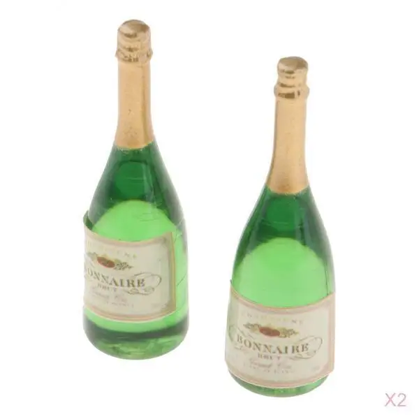 4x Miniature Wine Bottles Champagne Drink Bottles 1/12 Scale Food Model