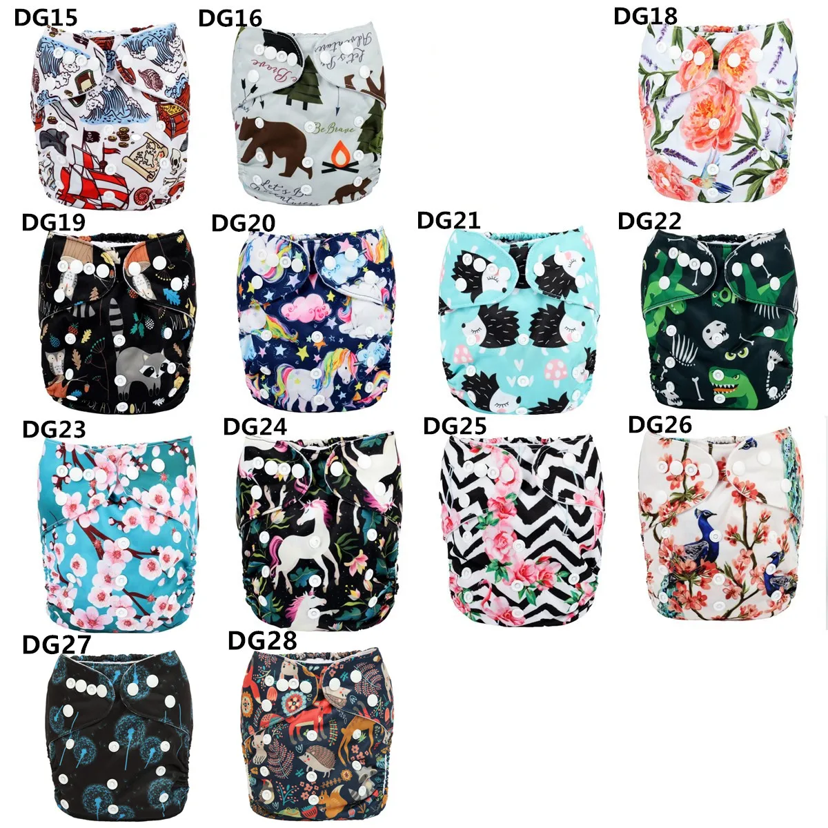 1 Baby Pocket Cloth Diaper Nappy Reusable Adjustable Washable No Inserts cloth diapers