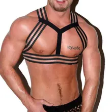 Сексуальное мужское Полосатое облегающее короткое нижнее белье на бретельках, короткая майка, топ бандажная повязка, топы, жгут, мужское нижнее белье для геев, одежда для геев F19