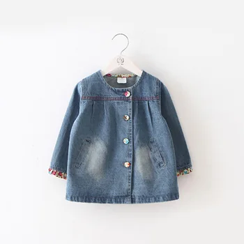 

Children's Denim Jackets 2020 Spring Autumn New Kids Casual Cowboy Coats 3 4 5 6 7 8 Years Baby Girls Floral Stitching Jackets