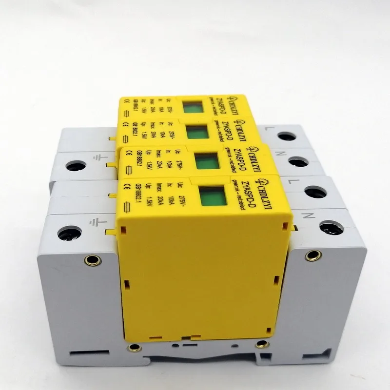 Сглаживатель перепадов напряжения постоянного тока 275v 4 P 10~ 20KA всплеск Schutz Gerät Ableiter Niedrigen Spannung Хаус переменного тока 3-полюсный Стабилизатор напряжения 1 P+ N blitzschutz