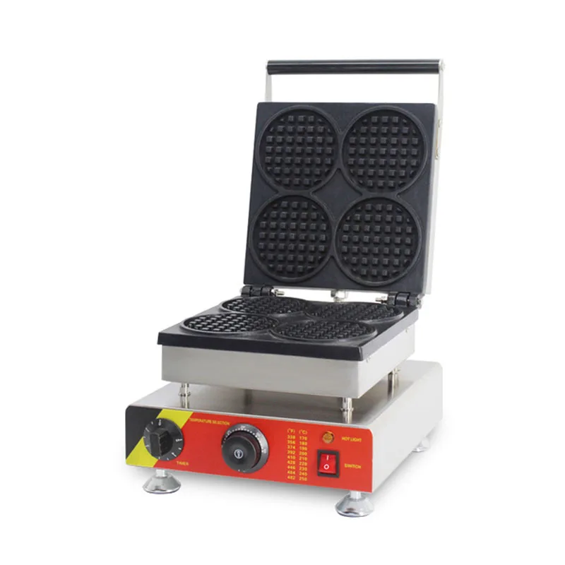 

SUCREXU Commercial Electric 4pcs Mini Round Waffle Maker Baker Iron Machine CE 110V 220V Commercial Use