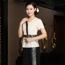 Летняя тайская Массажная форма косметичка одежда медицинская рабочая одежда 2 шт наборы спа униформа для салонов красоты AS139