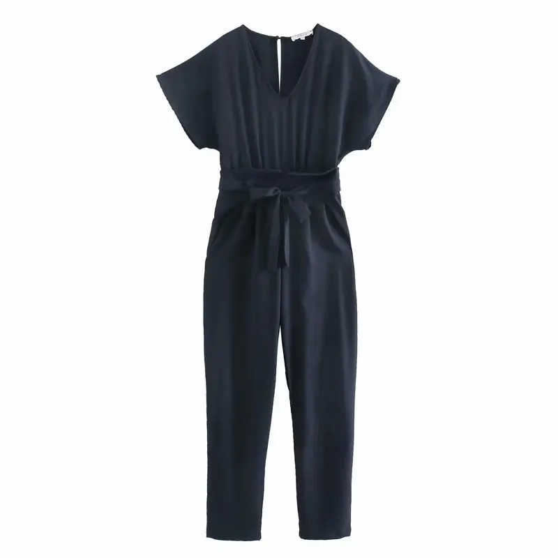 2020 new Spring Summer European Solid Color Waist Hugging Onesie zaraing vadiming sheining WOMEN jumpsuit playsuit SDD9365 2020 new Spring Summer European Solid Color Waist Hugging Onesie zaraing vadiming sheining WOMEN jumpsuit playsuit SDD9365