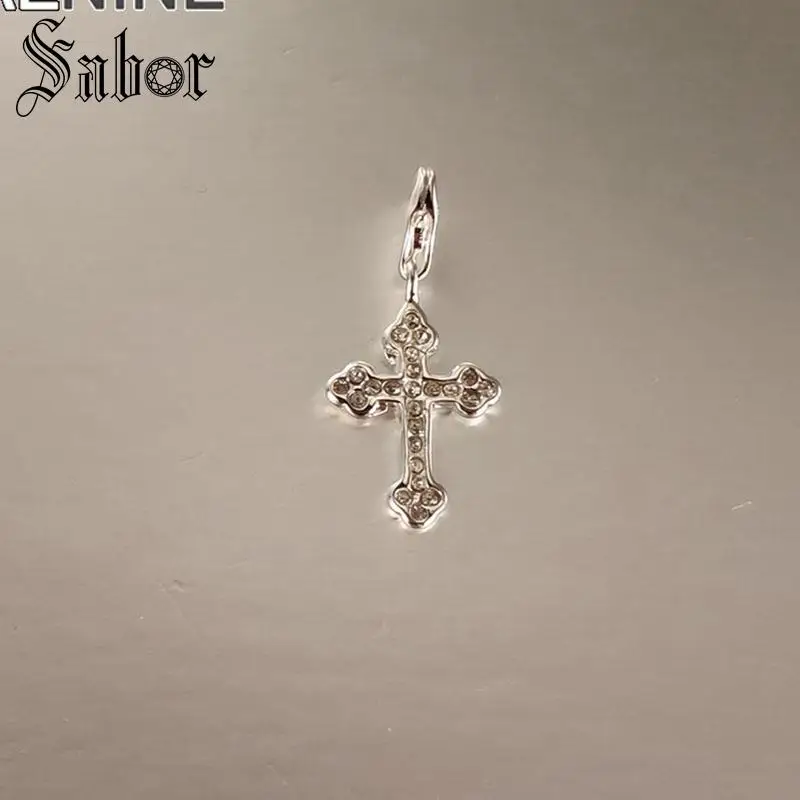 Модный серебряный цвет CZ Кристалл Крест Подвески подходят браслеты и ожерелья