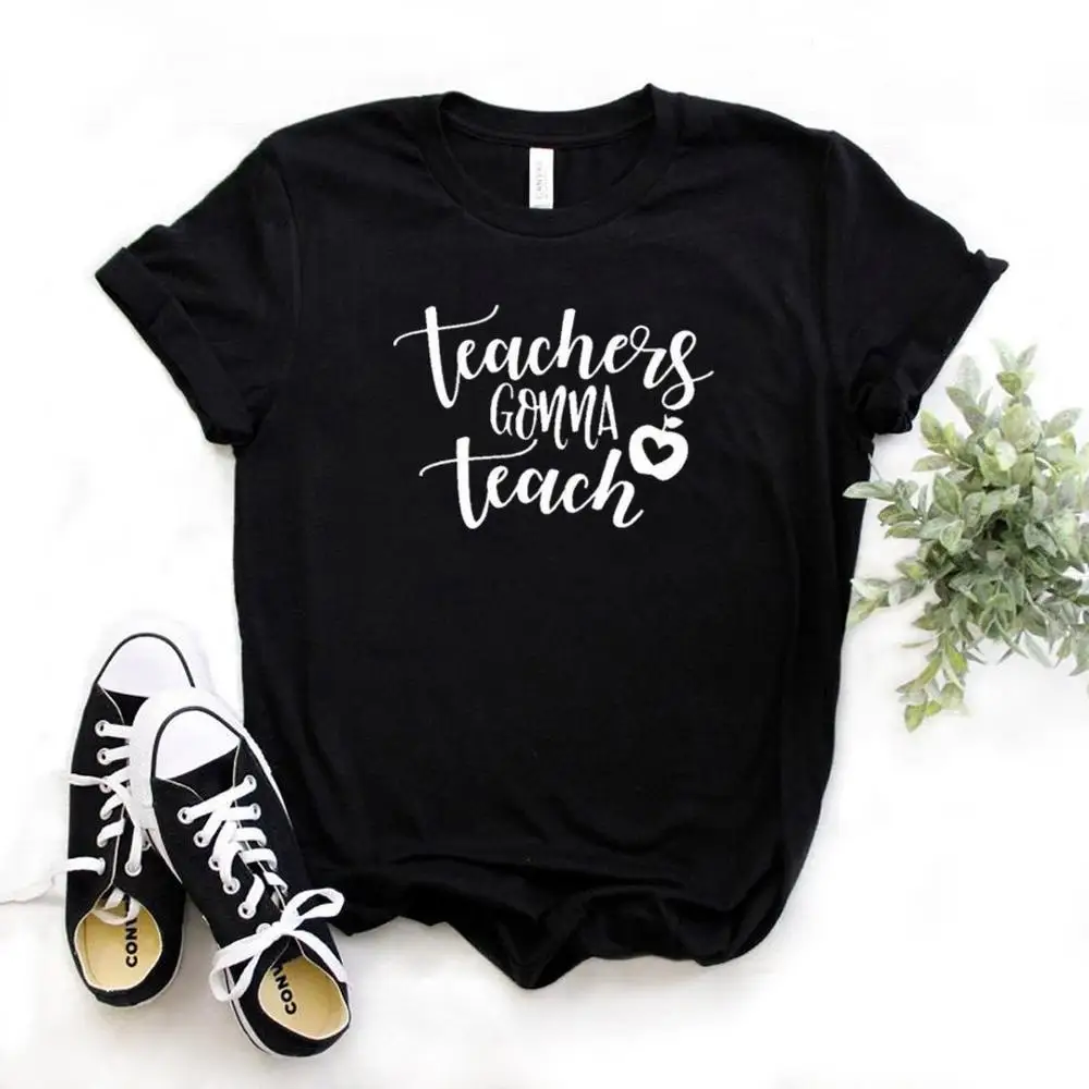 Учительницы учат печать женская футболка хлопок хипстер забавная футболка подарок леди Yong Девушка 6 цветов Топ тройник ZY-569 - Цвет: Черный