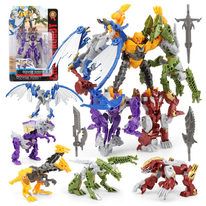 

Group 39-59 # Children Transformation Warrior Toy Boy Five in One Transformation Robot Toys