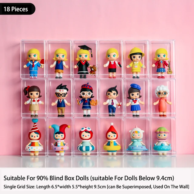 Toy Storage Box Anime Figure Rack Dustproof Transparent Plastic Single Display Cabinet Doll Organizer Gifts for Child and Friend 18