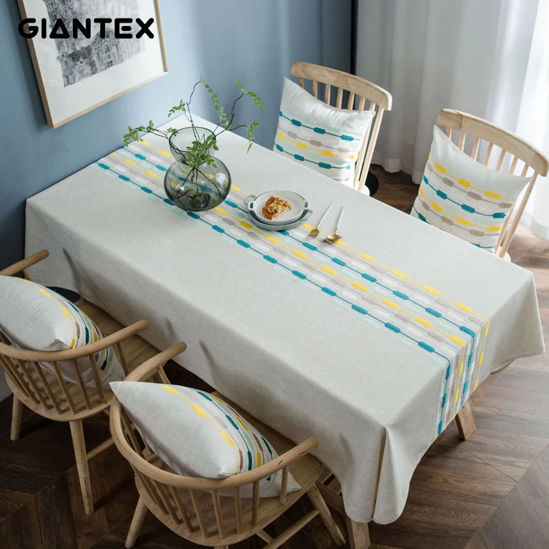 Скатерть GIANTEX с вышивкой прямоугольные скатерти для обеденного стола покрытие