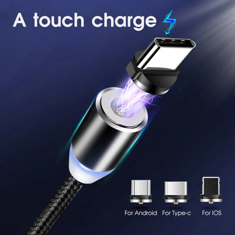 

Magnetic Type-C USB Micro USB Cable For Samsung For iOS Fast Charging Cable Cord Magne touch Charge Type C USBC 1m 2m Wire Line