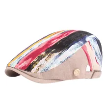 Мужская и женская шапка пика Блиндер Кепка Бейкер мальчик Кепка пика газетчик елочка плоская кепка Регулируемый берет Кепка s Открытый принт Плоские береты#30