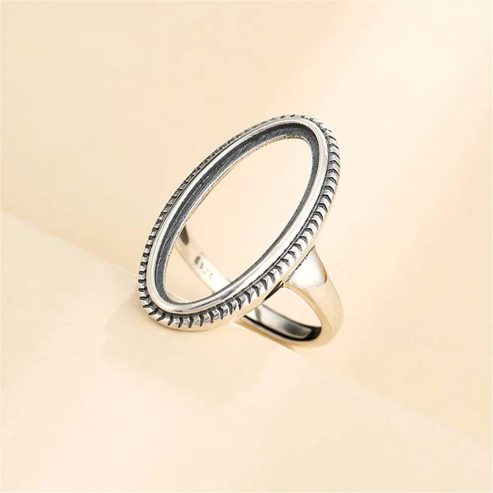Ring Setting for 11x24mm Oval Cabochons Ring Blank Thai Sterling Silver Adjustable Ring Base SR0047