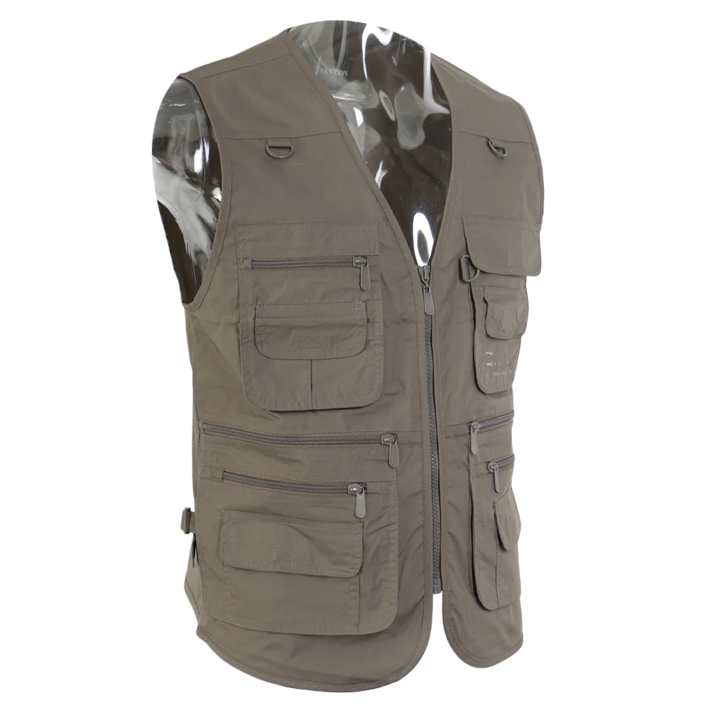 Men's Large Multi Pockets Vest Waistcoat Fishing Hunting Workwear L XL XXL XXXL