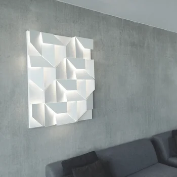 벽 그림자 그랜드 Sconce 램프 LED 실내 침실 머리맡 거실 식당 긴 3D 모델 조명 통로 장식 미술
