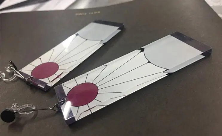 Earings Убийца демона: Kimetsu No Yaiba Kamado Tanjirou Urokodaki Sakonji костюм косплей Хэллоуин Карнавал Рождественский костюм нарядное платье - Цвет: Earings