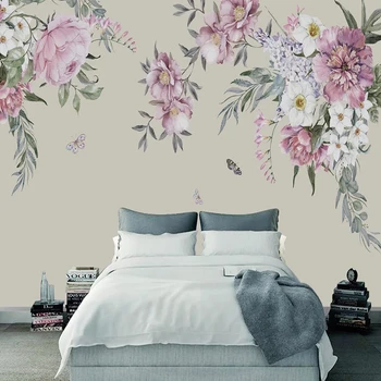 

3D Wallpaper Modern Hand-painted Watercolor Flowers Photo Wall Murals Living Room TV Bedroom Home Decor Self-Adhesive 3D Sticker