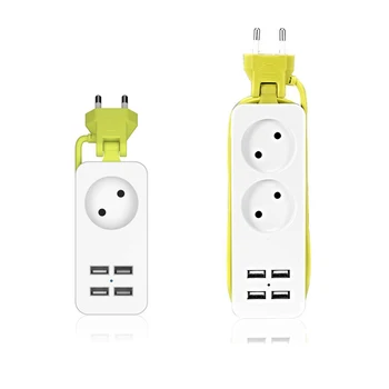 

Portable 4 USB Port Plug Multifunction Socket Power Strip With 1.5m Wire for Phone Camera Tablets Laptop EU Plug Power Socket