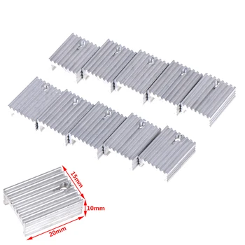 

Hot sale 10pcs Aluminium Heat Sink Transistor Radiator for TO220 Triode 20*15*10MM