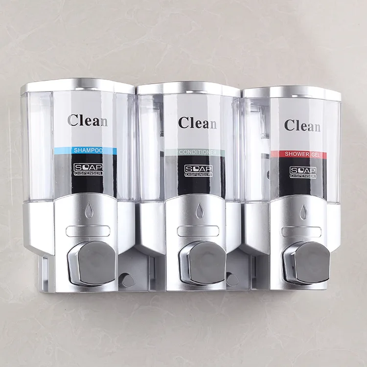 Triple soap dispense Тройной дозатор жидкого мыла ручной настенный дезинфицирующий шампунь диспенсер для ванной комнаты 300 мл* 3 - Цвет: Triple soap dispense