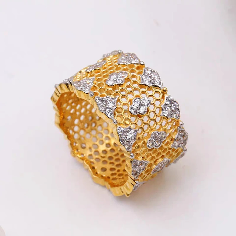 Местное фокусное Серебро 925 кружевное дизайнерское Модное Элегантное интеллектуальное кольцо