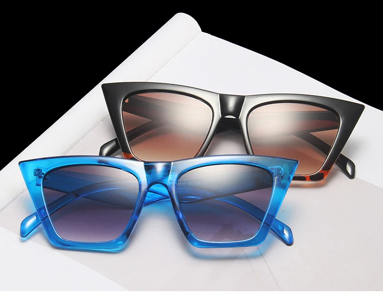 OEC CPO New Fashion Cat Eye Sunglasses Women Fashion Brand Designer Sun Glasses Female Trend Shades Brown Eyewear UV400 O947