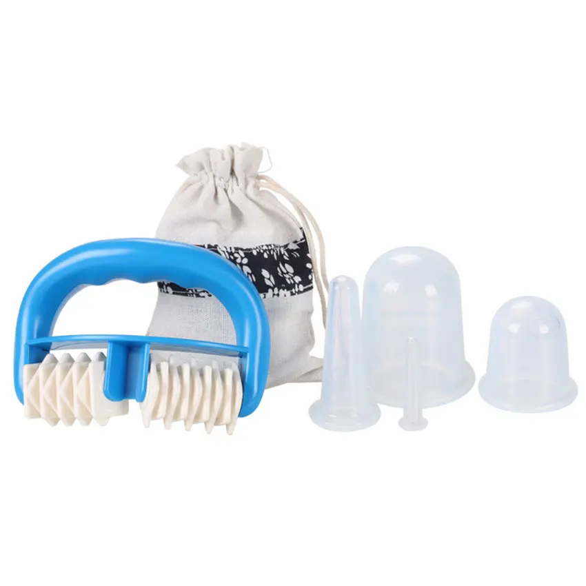 4pcs Silicone Facial Massage Cupping Set Vacuum Body Massager Cup Ventouse Anti Cellulite Therapy Face Suction Cups Kit Gift Bag 5
