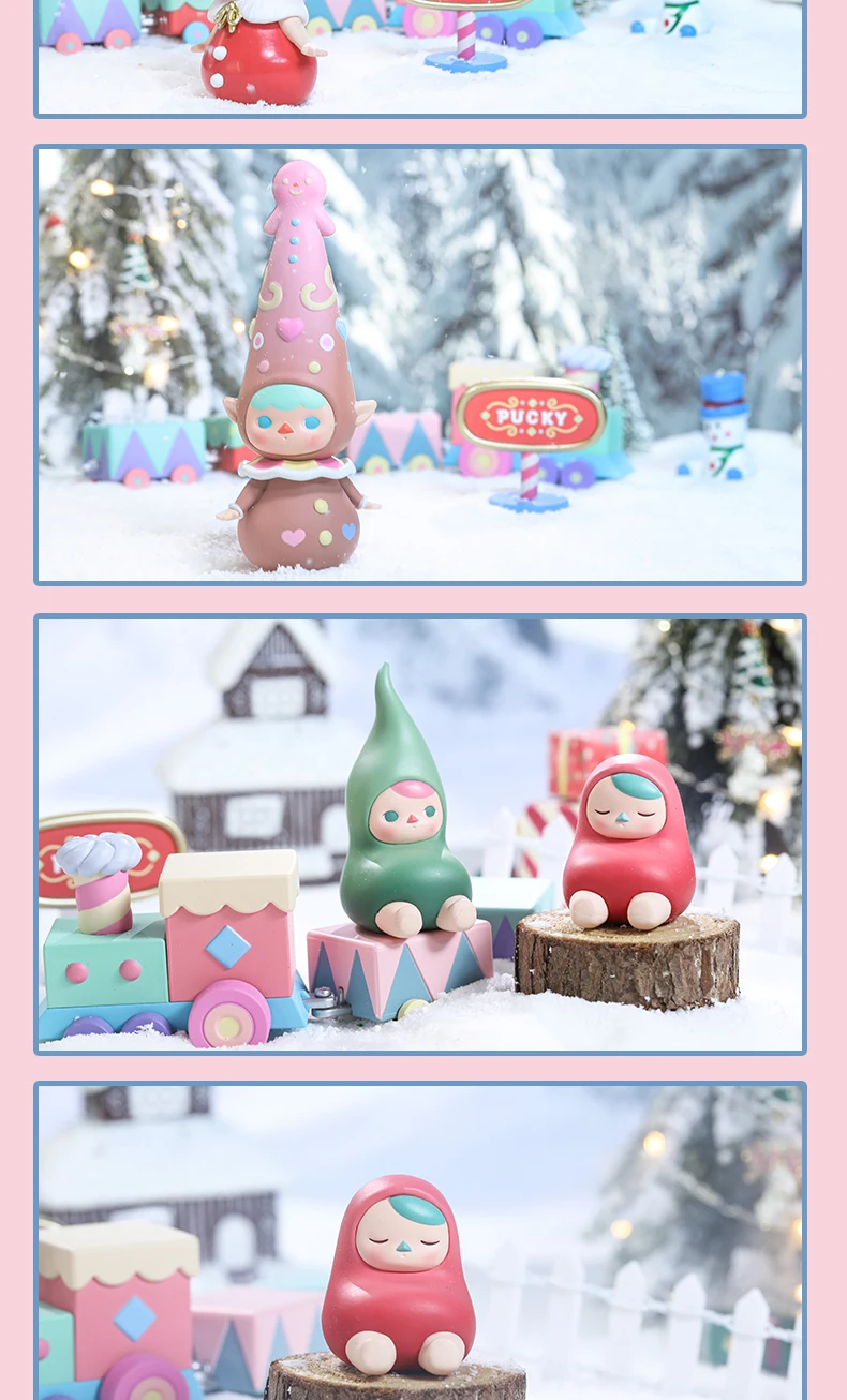 POPMART Ограниченная серия, Рождественский Экспресс, кукла, бинарная фигурка, детская игрушка, фигурка, подарок на день рождения, детская игрушка