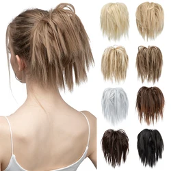 Synthetic Messy Bun Fake Hair Curly Donut Scrunchie Chignon Updo Hairpieces  Bands Bundle Tail Elastic Blonde Hair For Women