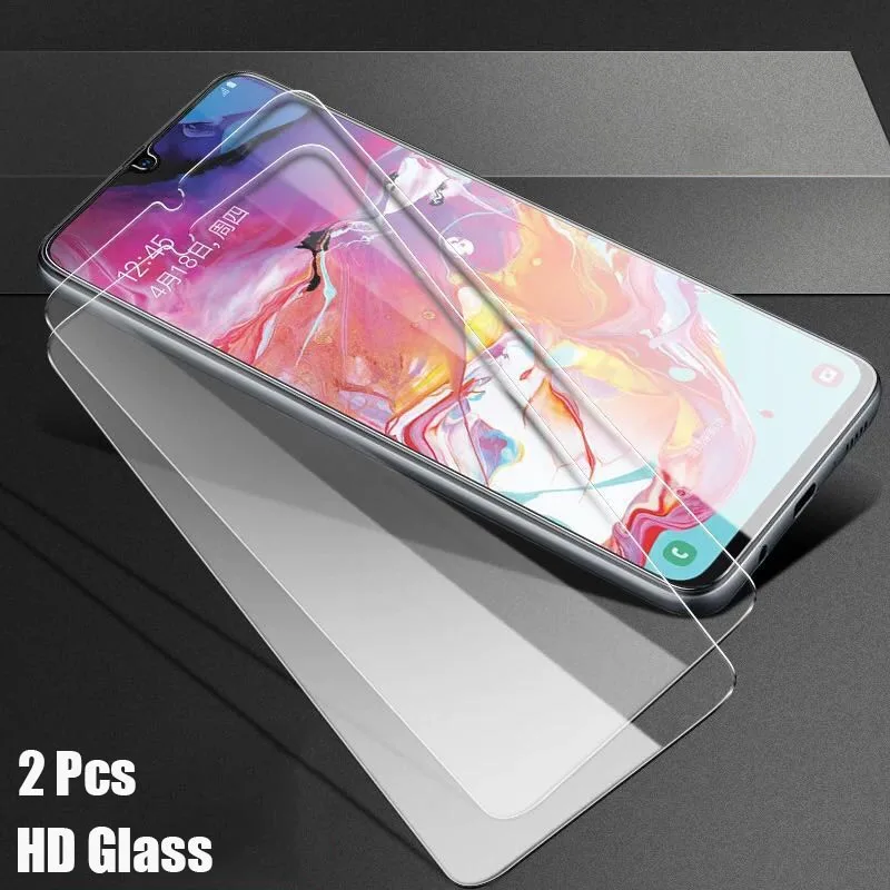 2 шт. закаленное Стекло для samsung A90 A80 A70 A60 A50 A40 A30 A20 A10 Экран протектор Закаленное Стекло для Galaxy A70, на рост 80, 90, Стекло - Цвет: HD Glass 2Pcs