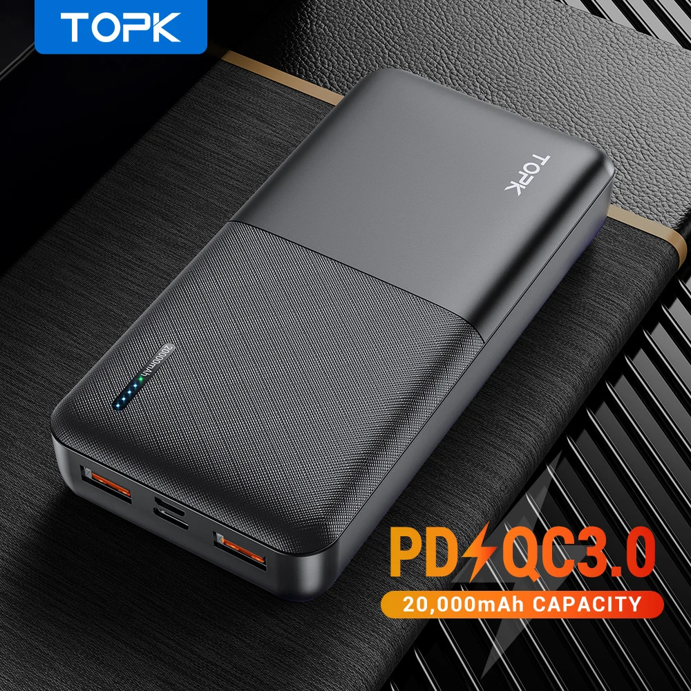 Портативное зарядное устройство TOPK 20000 мАч, usb type C PD 3,0, быстрая зарядка 3,0, внешний аккумулятор для Xiaomi|Внешние аккумуляторы| | АлиЭкспресс