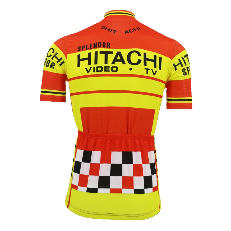 Classic Retro Cycling Jersey for Men, Short Sleeves, Orange and Yellow, Bike Wear Tops, MTB Racing Clothes, 2021