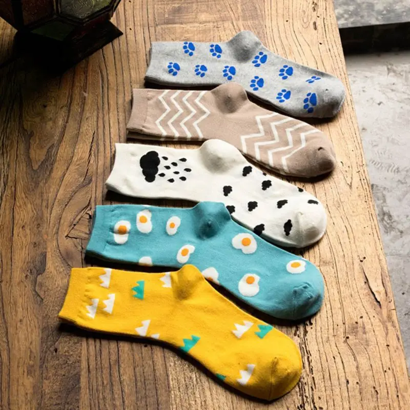 Для женщин девочек осень-зима и отделкой в рубчик, Длинные эластичные штаны с круглым носки, японский стиль мультфильм дождливый облако форма для жарки яиц в виде Колготки чулочно-носочные изделия из дышащего материала