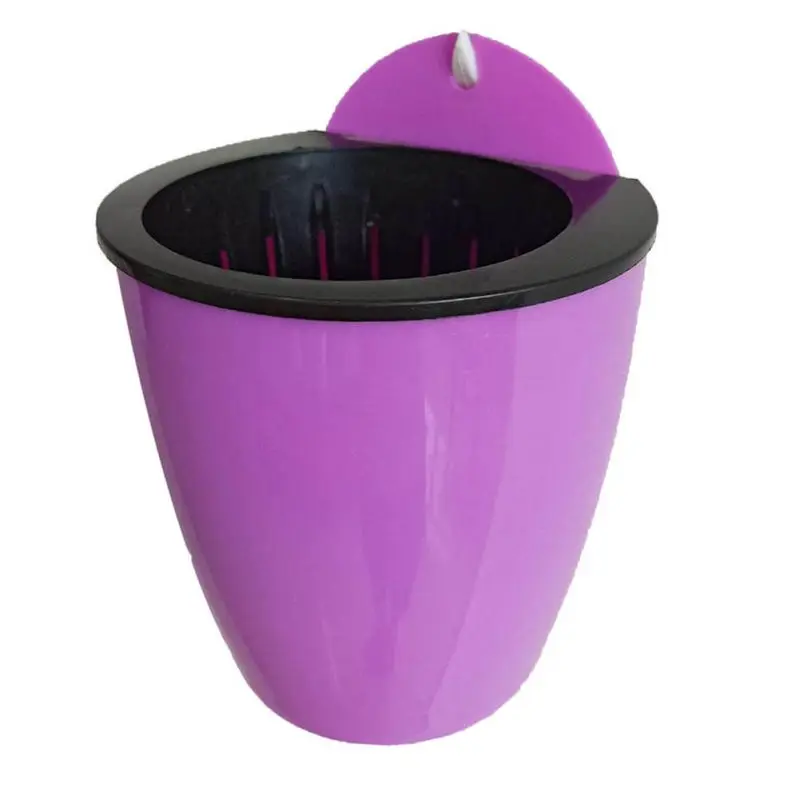 Цветочный горшок для ленивого человека, автоматический водопоглощающий цветочный горшок, гидропонный Настенный Круглый цветочный горшок, цветочный горшок из смолы - Цвет: Фиолетовый