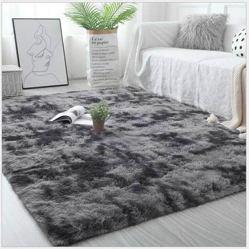 Soft Plush Carpets Living Room Bedroom Decor Rugs Warm Furry Tie-dyed Non-slip Floor Mats 160*200cm