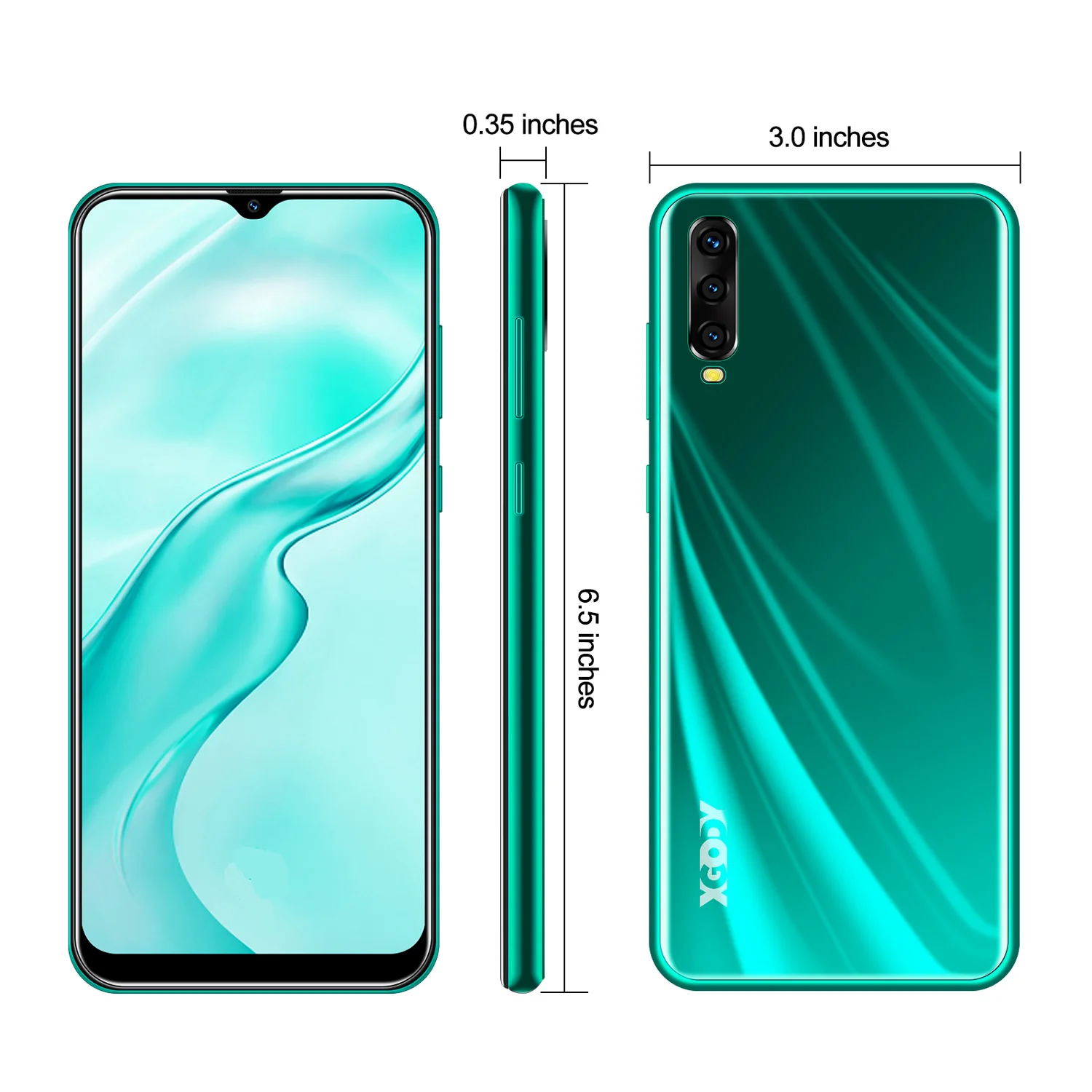XGODY Original Smartphone Android 9.0 6.5 Inch 19:9 Full Screen MTK6580 Quad Core 2GB 16GB Cell Phone  3G 2700mAh Mobile Phones