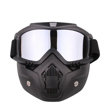 

Detachable Motorcycle Tactical Face Goggles Mask Moto Wind Dust Proof Racing Cycling Helmet Protective Goggles Open Face Mask