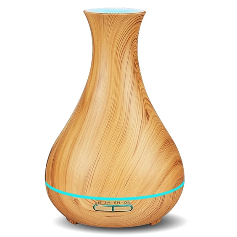 

550Ml Ultrasonic Essential Oil Diffusers Air Humidifiers Wood Grain Diffuser Aroma Mist Maker With Led Light For Home Au Plug