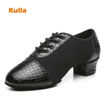 

Adult High Heel Latin Dance Shoes Men Woman Jazz Dancing Shoes Soft Leather Mesh Practice Sports Ballroom Red Black Women shoes